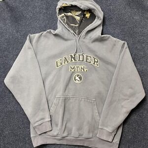 Gander Mountain Hoodie Mens Large Gray Fleece Camo Lined Outdoor Sweatshirt